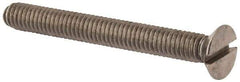 Value Collection - M4x0.70 Metric Coarse, 35mm OAL Slotted Drive Machine Screw - Flat Head, Grade 316 & A4 Stainless Steel, Uncoated, Without Washer - Exact Tool & Supply