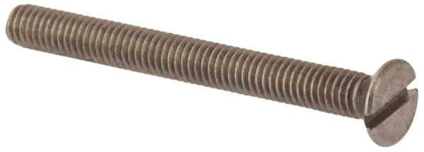 Value Collection - M4x0.70 Metric Coarse, 40mm OAL Slotted Drive Machine Screw - Flat Head, Grade 316 & A4 Stainless Steel, Uncoated, Without Washer - Exact Tool & Supply