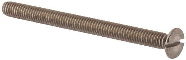 Value Collection - M4x0.70 Metric Coarse, 50mm OAL Slotted Drive Machine Screw - Flat Head, Grade 316 & A4 Stainless Steel, Uncoated, Without Washer - Exact Tool & Supply
