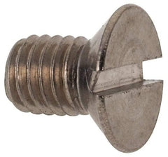 Value Collection - M5x0.80 Metric Coarse, 8mm OAL Slotted Drive Machine Screw - Flat Head, Grade 316 & A4 Stainless Steel, Uncoated, Without Washer - Exact Tool & Supply