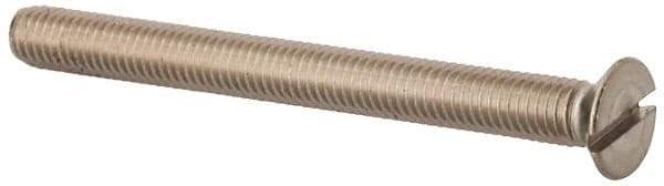 Value Collection - M5x0.80 Metric Coarse, 55mm OAL Slotted Drive Machine Screw - Flat Head, Grade 316 & A4 Stainless Steel, Uncoated, Without Washer - Exact Tool & Supply