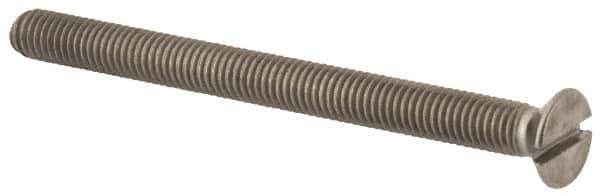 Value Collection - M5x0.80, 60mm OAL Slotted Drive Machine Screw - Flat Head, Grade 316 & A4 Stainless Steel, Uncoated, Without Washer - Exact Tool & Supply