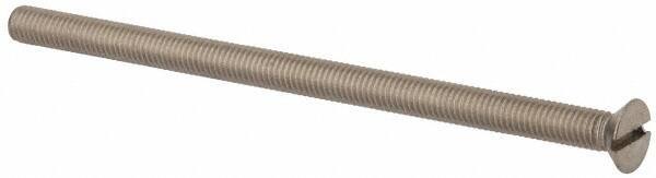 Value Collection - M5x0.80 Metric Coarse, 90mm OAL Slotted Drive Machine Screw - Flat Head, Grade 316 & A4 Stainless Steel, Uncoated, Without Washer - Exact Tool & Supply