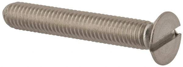 Value Collection - M6x1.00 Metric Coarse, 40mm OAL Slotted Drive Machine Screw - Flat Head, Grade 316 & A4 Stainless Steel, Uncoated, Without Washer - Exact Tool & Supply