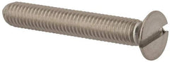 Value Collection - M6x1.00 Metric Coarse, 40mm OAL Slotted Drive Machine Screw - Flat Head, Grade 316 & A4 Stainless Steel, Uncoated, Without Washer - Exact Tool & Supply