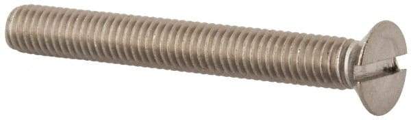 Value Collection - M6x1.00 Metric Coarse, 50mm OAL Slotted Drive Machine Screw - Flat Head, Grade 316 & A4 Stainless Steel, Uncoated, Without Washer - Exact Tool & Supply