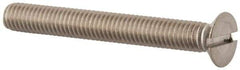 Value Collection - M6x1.00 Metric Coarse, 50mm OAL Slotted Drive Machine Screw - Flat Head, Grade 316 & A4 Stainless Steel, Uncoated, Without Washer - Exact Tool & Supply