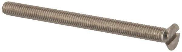 Value Collection - M6x1.00 Metric Coarse, 80mm OAL Slotted Drive Machine Screw - Flat Head, Grade 316 & A4 Stainless Steel, Uncoated, Without Washer - Exact Tool & Supply
