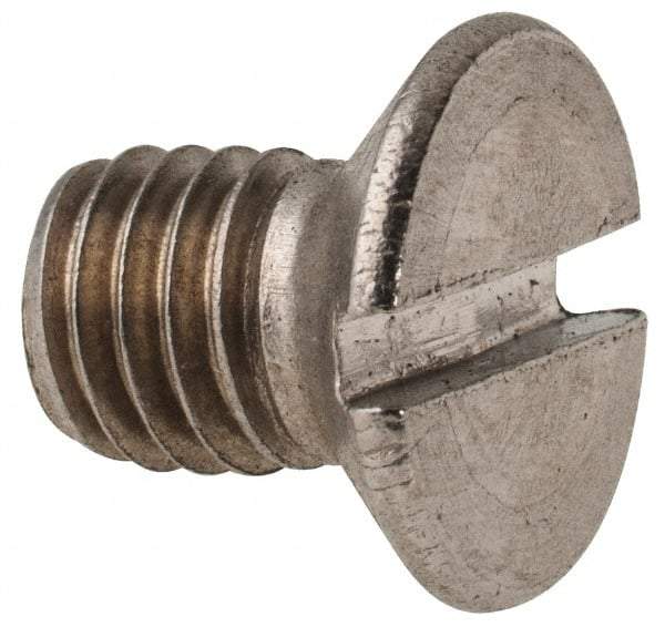 Value Collection - M8x1.25 Metric Coarse, 12mm OAL Slotted Drive Machine Screw - Flat Head, Grade 316 & A4 Stainless Steel, Uncoated, Without Washer - Exact Tool & Supply