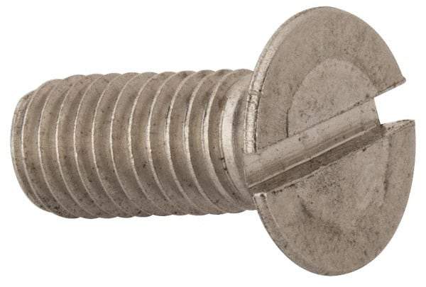 Value Collection - M8x1.25 Metric Coarse, 20mm OAL Slotted Drive Machine Screw - Flat Head, Grade 316 & A4 Stainless Steel, Uncoated, Without Washer - Exact Tool & Supply