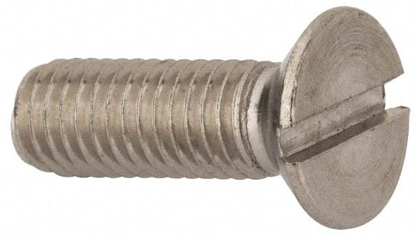 Value Collection - M8x1.25 Metric Coarse, 25mm OAL Slotted Drive Machine Screw - Flat Head, Grade 316 & A4 Stainless Steel, Uncoated, Without Washer - Exact Tool & Supply