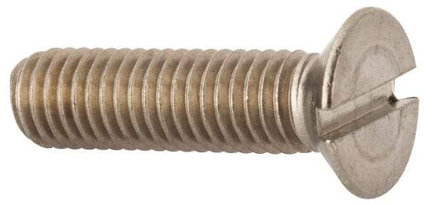 Value Collection - M8x1.25 Metric Coarse, 30mm OAL Slotted Drive Machine Screw - Flat Head, Grade 316 & A4 Stainless Steel, Uncoated, Without Washer - Exact Tool & Supply