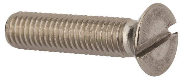 Value Collection - M8x1.25 Metric Coarse, 35mm OAL Slotted Drive Machine Screw - Flat Head, Grade 316 & A4 Stainless Steel, Uncoated, Without Washer - Exact Tool & Supply
