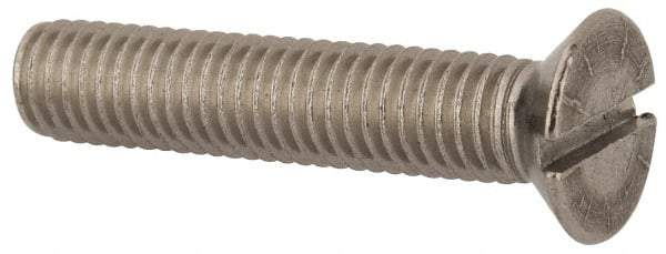 Value Collection - M8x1.25 Metric Coarse, 40mm OAL Slotted Drive Machine Screw - Flat Head, Grade 316 & A4 Stainless Steel, Uncoated, Without Washer - Exact Tool & Supply
