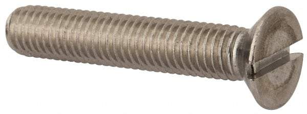 Value Collection - M8x1.25 Metric Coarse, 45mm OAL Slotted Drive Machine Screw - Flat Head, Grade 316 & A4 Stainless Steel, Uncoated, Without Washer - Exact Tool & Supply
