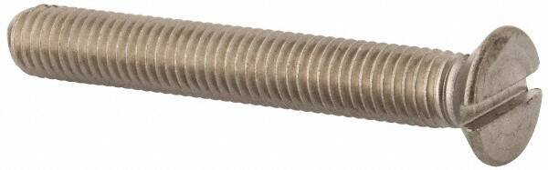 Value Collection - M8x1.25 Metric Coarse, 60mm OAL Slotted Drive Machine Screw - Flat Head, Grade 316 & A4 Stainless Steel, Uncoated, Without Washer - Exact Tool & Supply