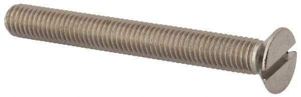 Value Collection - M8x1.25 Metric Coarse, 70mm OAL Slotted Drive Machine Screw - Flat Head, Grade 316 & A4 Stainless Steel, Uncoated, Without Washer - Exact Tool & Supply