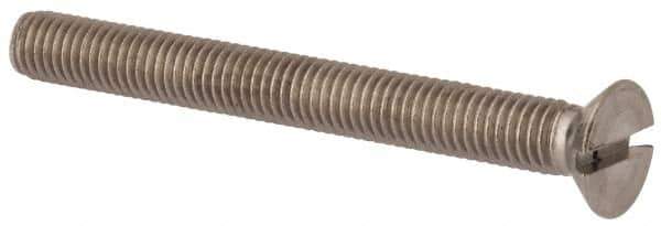 Value Collection - M8x1.25 Metric Coarse, 75mm OAL Slotted Drive Machine Screw - Flat Head, Grade 316 & A4 Stainless Steel, Uncoated, Without Washer - Exact Tool & Supply