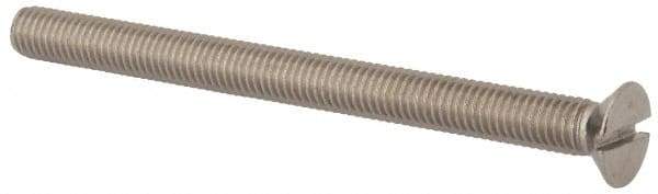 Value Collection - M8x1.25 Metric Coarse, 100mm OAL Slotted Drive Machine Screw - Flat Head, Grade 316 & A4 Stainless Steel, Uncoated, Without Washer - Exact Tool & Supply