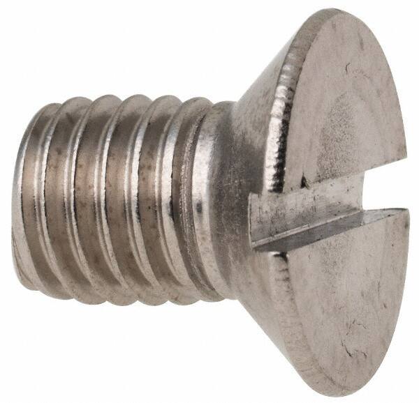 Value Collection - M10x1.50 Metric Coarse, 16mm OAL Slotted Drive Machine Screw - Flat Head, Grade 316 & A4 Stainless Steel, Uncoated, Without Washer - Exact Tool & Supply