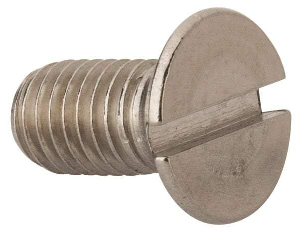 Value Collection - M10x1.50 Metric Coarse, 20mm OAL Slotted Drive Machine Screw - Flat Head, Grade 316 & A4 Stainless Steel, Uncoated, Without Washer - Exact Tool & Supply
