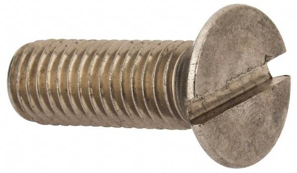 Value Collection - M10x1.50 Metric Coarse, 30mm OAL Slotted Drive Machine Screw - Flat Head, Grade 316 & A4 Stainless Steel, Uncoated, Without Washer - Exact Tool & Supply