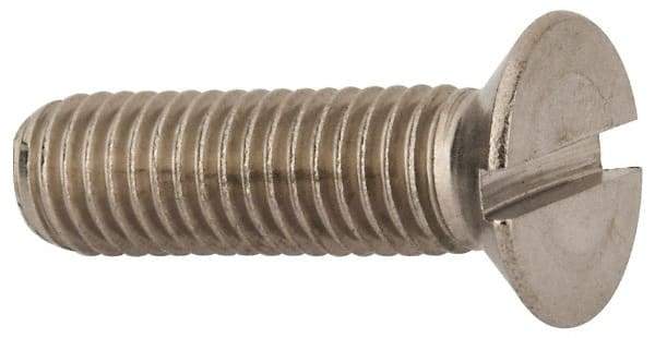Value Collection - M10x1.50 Metric Coarse, 35mm OAL Slotted Drive Machine Screw - Flat Head, Grade 316 & A4 Stainless Steel, Uncoated, Without Washer - Exact Tool & Supply