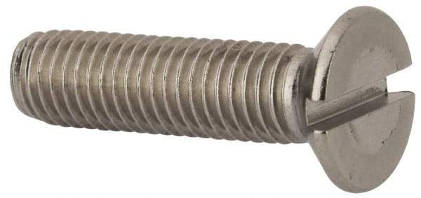 Value Collection - M10x1.50 Metric Coarse, 40mm OAL Slotted Drive Machine Screw - Flat Head, Grade 316 & A4 Stainless Steel, Uncoated, Without Washer - Exact Tool & Supply