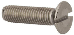 Value Collection - M10x1.50 Metric Coarse, 40mm OAL Slotted Drive Machine Screw - Flat Head, Grade 316 & A4 Stainless Steel, Uncoated, Without Washer - Exact Tool & Supply