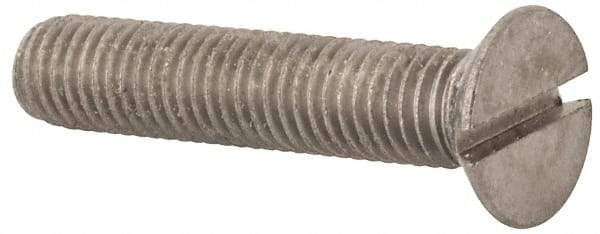 Value Collection - M10x1.50 Metric Coarse, 50mm OAL Slotted Drive Machine Screw - Flat Head, Grade 316 & A4 Stainless Steel, Uncoated, Without Washer - Exact Tool & Supply