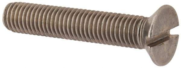 Value Collection - M10x1.50 Metric Coarse, 55mm OAL Slotted Drive Machine Screw - Flat Head, Grade 316 & A4 Stainless Steel, Uncoated, Without Washer - Exact Tool & Supply