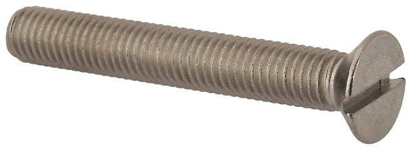 Value Collection - M10x1.50, 70mm OAL Slotted Drive Machine Screw - Flat Head, Grade 316 & A4 Stainless Steel, Uncoated, Without Washer - Exact Tool & Supply
