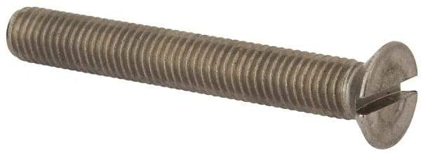 Value Collection - M10x1.50 Metric Coarse, 75mm OAL Slotted Drive Machine Screw - Flat Head, Grade 316 & A4 Stainless Steel, Uncoated, Without Washer - Exact Tool & Supply