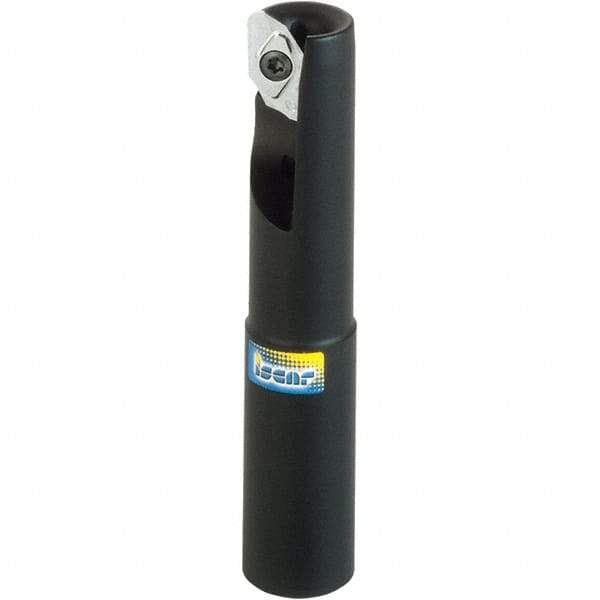Iscar - 1-1/4" Cut Diam, 0.665" Max Depth of Cut, 1-1/4" Shank Diam, 8" OAL, Indexable Square Shoulder End Mill - Cylindrical Shank, 90° Lead Angle, Through Coolant, Series Helialu - Exact Tool & Supply