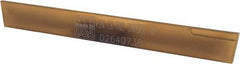 Made in USA - 5/64 Inch Wide x 1/2 Inch High x 4-1/2 Inch Long, Tapered Blade, Cutoff Blade - C6 Grade, TiN Coated - Exact Tool & Supply