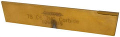 Made in USA - 3/16 Inch Wide x 1-1/8 Inch High x 6-1/2 Inch Long, Tapered Blade, Cutoff Blade - C6 Grade, TiN Coated - Exact Tool & Supply