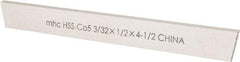 Interstate - 3/32 Inch Wide x 1/2 Inch High x 4-1/2 Inch Long, Parallel Cutoff Blade - M35 Grade, Bright Finish - Exact Tool & Supply