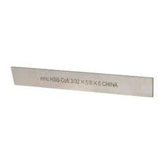Interstate - 3/32 Inch Wide x 5/8 Inch High x 5 Inch Long, Parallel Cutoff Blade - M35 Grade, Bright Finish - Exact Tool & Supply
