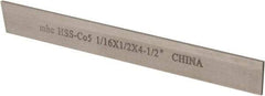 Interstate - 1/16 Inch Wide x 1/2 Inch High x 4-1/2 Inch Long, Parallel Blade, Cutoff Blade - M35 Grade, Bright Finish - Exact Tool & Supply