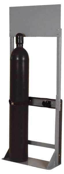 Made in USA - 28" Long x 12" Wide x 72" High, Gas Two Cylinder Process Station Rack - Fits 4, 5, 6, 7, 8, 9, 10, 11, 12" Diameter Cylinders - Exact Tool & Supply
