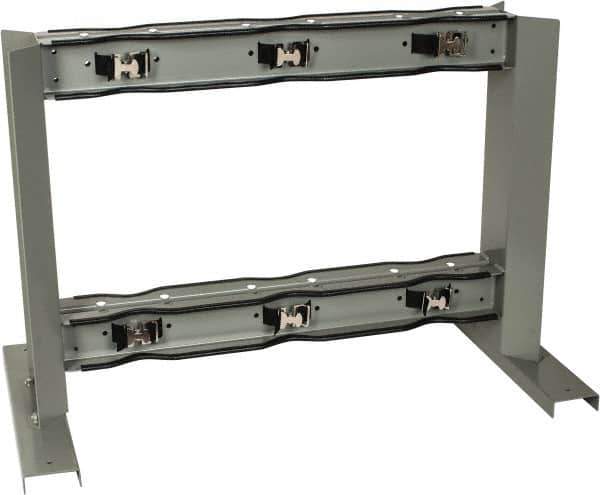 Made in USA - 24" Long x 48-1/2" Wide x 30" High, Gas Six Cylinder Floor Stand Rack - Fits 4, 5, 6, 7, 8, 9, 10, 11, 12" Diameter Cylinders - Exact Tool & Supply