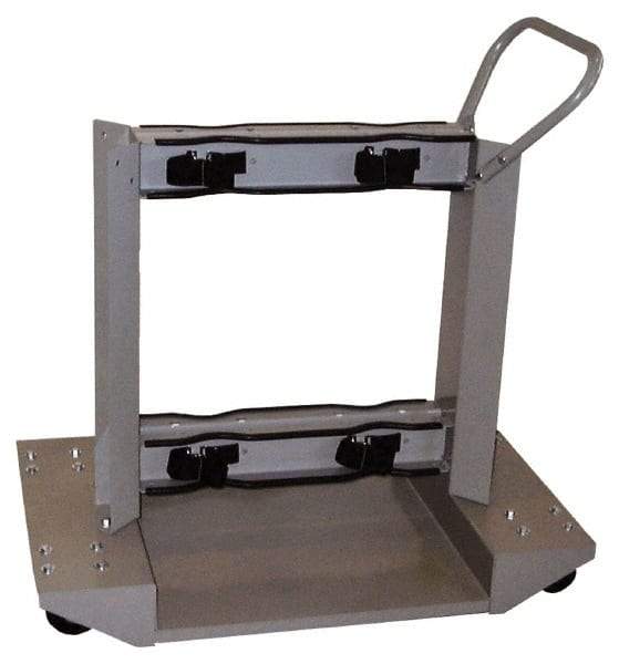 Made in USA - 24" Long x 40" Wide x 31" High, Gas Four Cylinder Wheeled Cart - Fits 4, 5, 6, 7, 8, 9, 10, 11, 12" Diameter Cylinders - Exact Tool & Supply