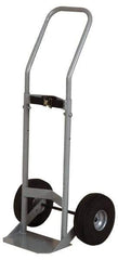Made in USA - 47" OAH Cylinder Hand Truck - Swept Back Handle, Steel, Full Pneumatic Wheels - Exact Tool & Supply