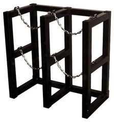 Made in USA - 16" Long x 30" Wide x 30" High, Gas Two Cylinder Tube Rack - Fits 4, 5, 6, 7, 8, 9, 10, 11, 12" Diameter Cylinders - Exact Tool & Supply