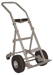 Made in USA - 47" OAH Cylinder Hand Truck - Swept Back Handle, Steel, Full Pneumatic Wheels - Exact Tool & Supply