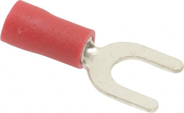 Ideal - #10 Stud, 22 to 18 AWG Compatible, Partially Insulated, Crimp Connection, Standard Fork Terminal - Exact Tool & Supply