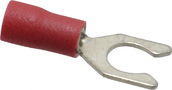Ideal - #10 Stud, 22 to 18 AWG Compatible, Partially Insulated, Crimp Connection, Locking Fork Terminal - Exact Tool & Supply