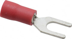 Ideal - #8 Stud, 22 to 18 AWG Compatible, Partially Insulated, Crimp Connection, Standard Fork Terminal - Exact Tool & Supply