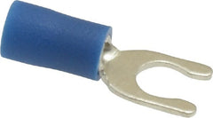 Ideal - #10 Stud, 16 to 14 AWG Compatible, Partially Insulated, Crimp Connection, Locking Fork Terminal - Exact Tool & Supply