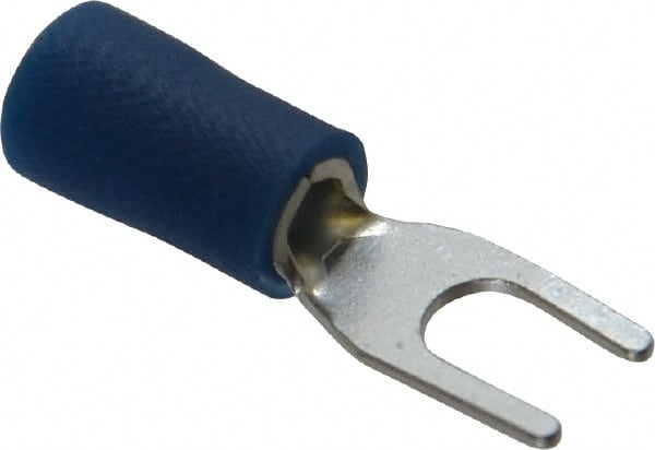 Ideal - #6 Stud, 16 to 14 AWG Compatible, Partially Insulated, Crimp Connection, Standard Fork Terminal - Exact Tool & Supply